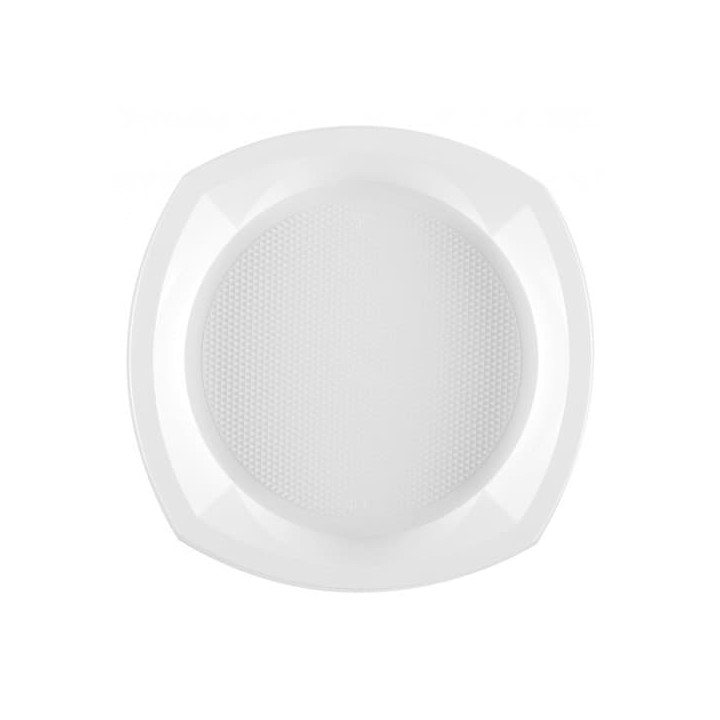 Plastic Plate PS PS Square shape White 23x23 cm 1C (100 Units) 