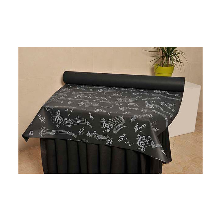 Novotex Tablecloth Roll Black "Música" P40cm 1,2x50m (6 Units)