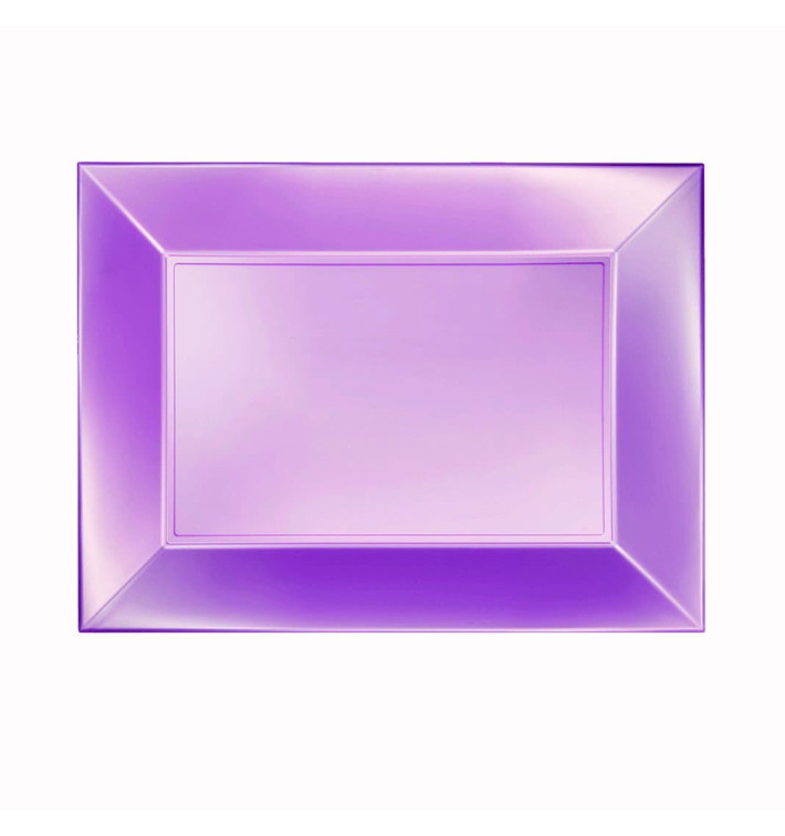 Plastic Tray Microwavable Violet "Nice" 28x19cm (12 Units) 