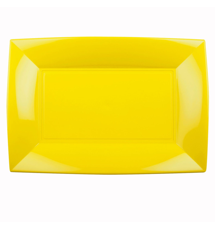 Plastic Tray Microwavable Yelow "Nice" 34,5x23cm (60 Units)