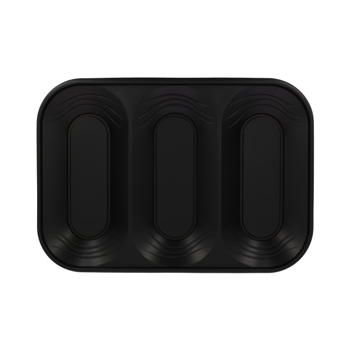 Plastic Tray Microwavable "X-Table" 3C Black 33x23cm (30 Units)