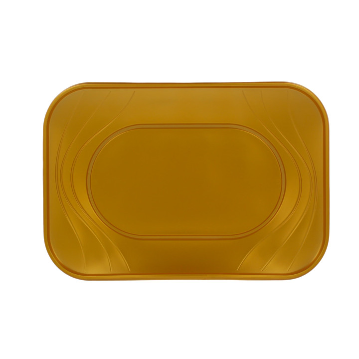 Plastic Tray Microwavable "X-Table" Gold 33x23cm (60 Units)