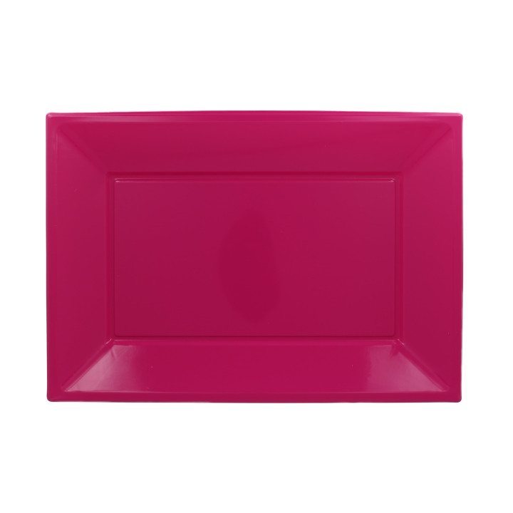 Plastic Tray Fuchsia 33x22,5cm (3 Units) 