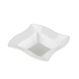 Plastic Bowl PS Square shape "Ondas" White 18x18cm (100 Units)  