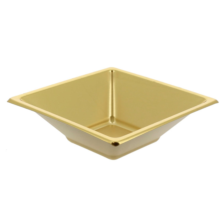 Plastic Bowl PS Square shape Gold 12x12cm (25 Units) 