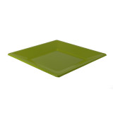 Plastic Plate Flat Square shape Pistachio Green 17 cm (5 Units) 