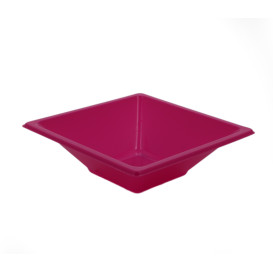 Plastic Bowl PS Square shape Fuchsia 12x12cm (25 Units) 