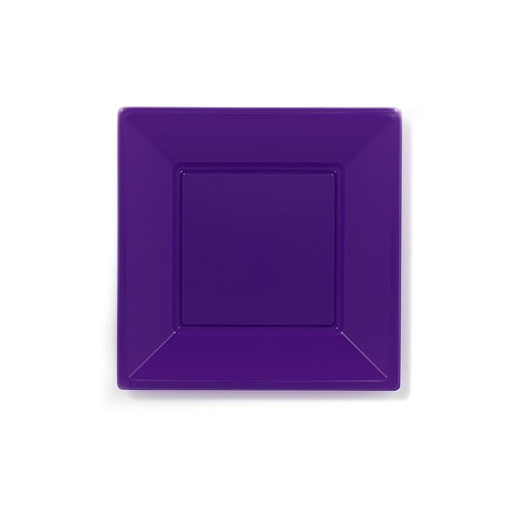 Plastic Plate Flat Square shape Lilac 17 cm (300 Units)