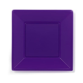 Plastic Plate Flat Square shape Lilac 23 cm (180 Units)