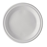 Plastic Plate PS 1 Compartment 22 cm (100 Units)  