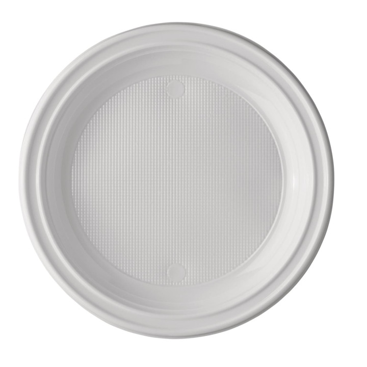 Plastic Plate PS 1 Compartment 22 cm (1400 Units)