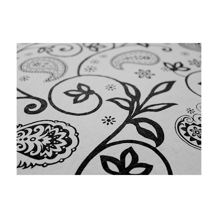 Pre-Cut Paper Tablecloth "Cachemir" Black 37g 1x1m (400 Units)  