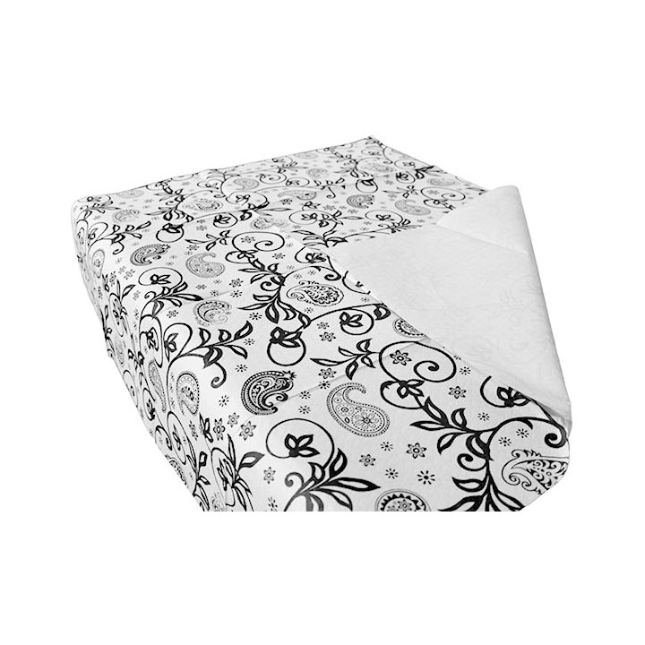 Pre-Cut Paper Tablecloth "Cachemir" Black 37g 1x1m (400 Units)  