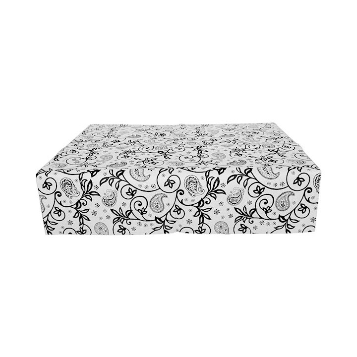 Pre-Cut Paper Tablecloth "Cachemir" Black 37g 1x1m (400 Units)  