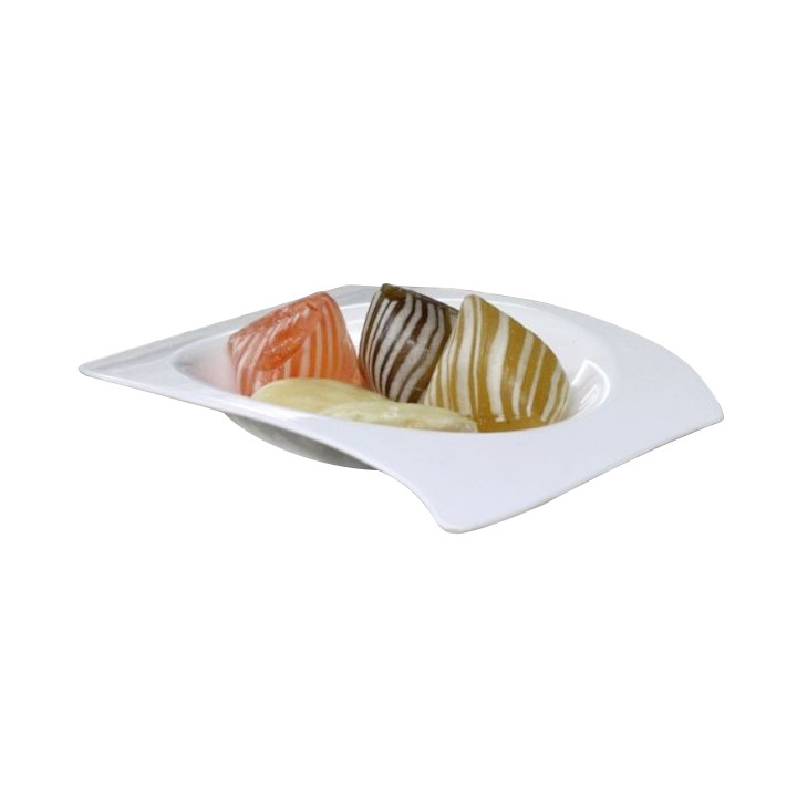 Tasting Plastic Plate PS Flat White 8x6,6 cm (500 Units)