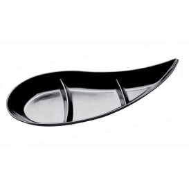 Tasting Sauce Bowl PS "Virgola" 3 Comp. Black 30 ml (500 Units)