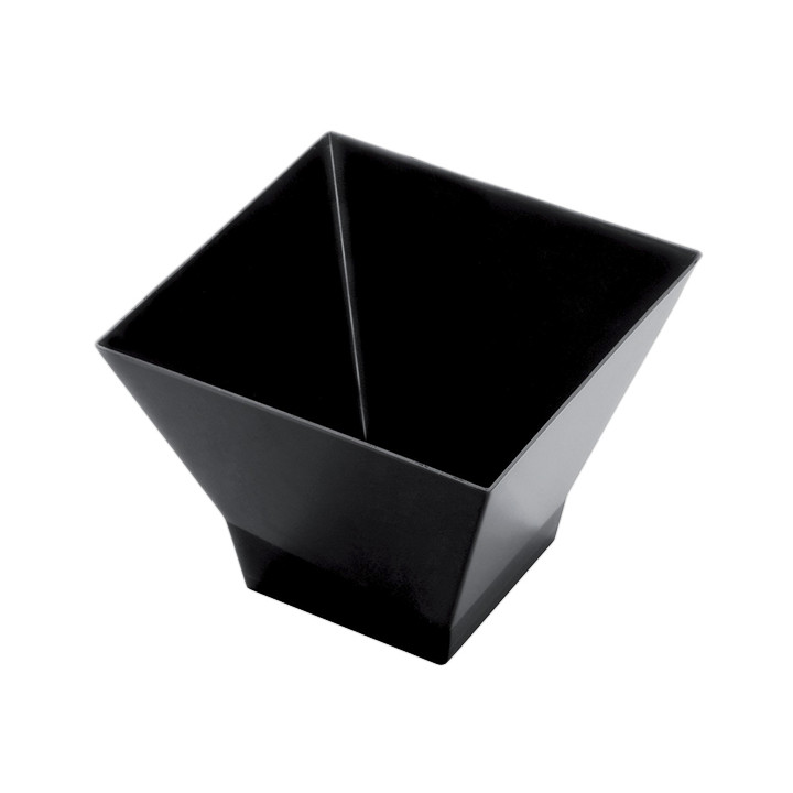 Tasting Plastic Bowl PS "Pagoda" Medium Size Black 200 ml (12 Units) 