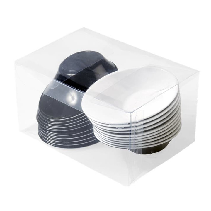 Plastic Bowl PS "Sodo" White and Black 50 ml (240 Units)