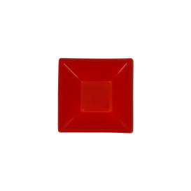 Plastic Bowl PS Square shape Red 12x12cm (12 Units) 