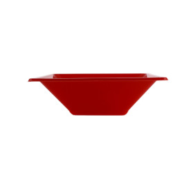Plastic Bowl PS Square shape Red 12x12cm (12 Units) 