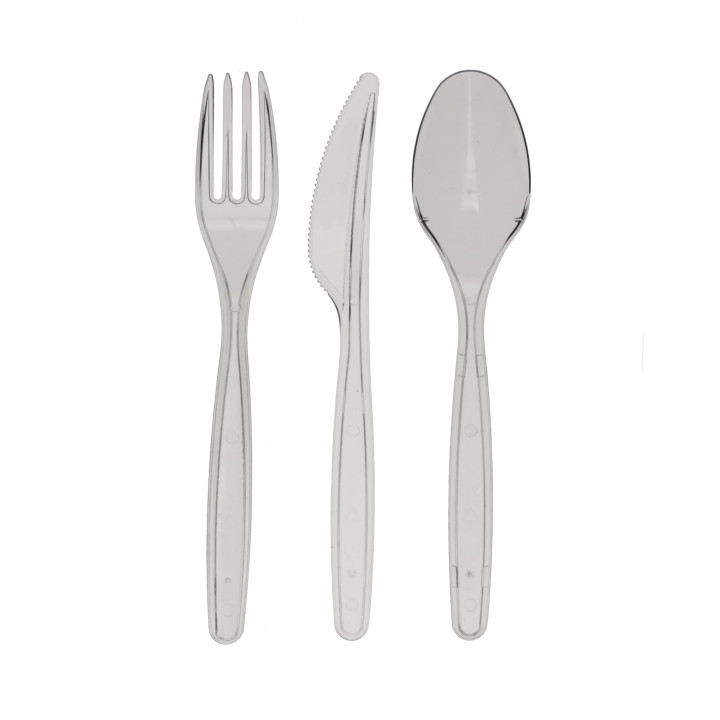 Plastic Spoon PS Clear 17,5cm (20 Units) 