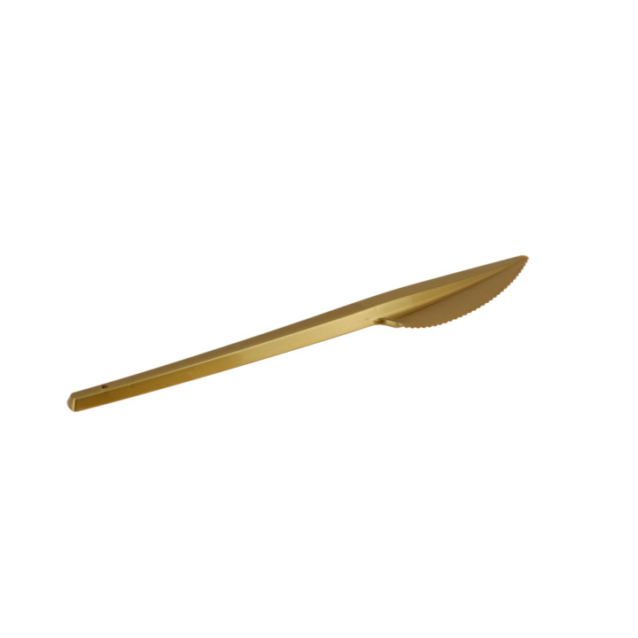 Plastic Knife PS Gold 16,5cm (600 Units)