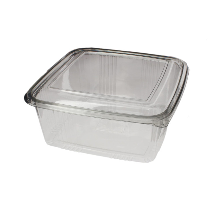 Plastic Hinged Deli Container PET Square shape 2000ml (200 Units)