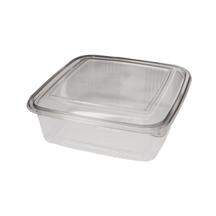 Plastic Hinged Deli Container PET Square shape 1500ml (50 Units) 