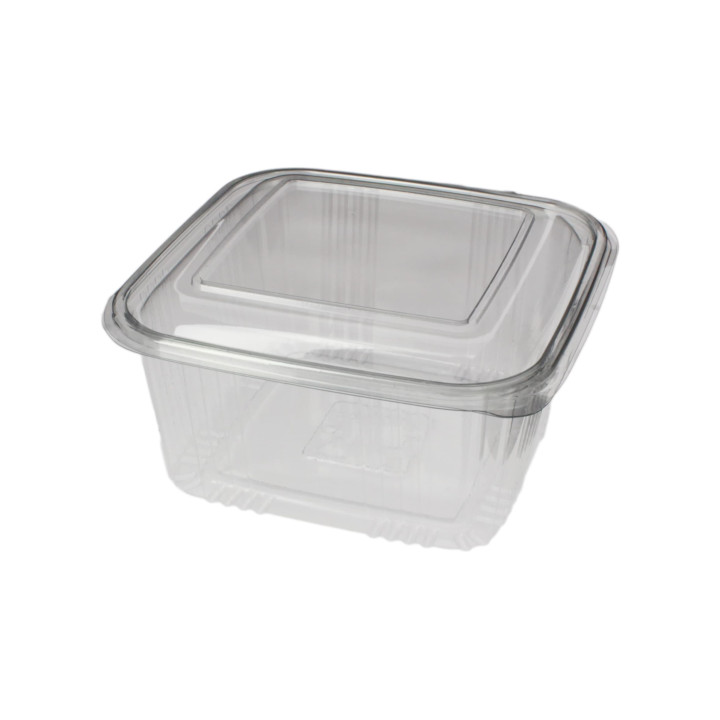 Plastic Hinged Deli Container PET Square shape 1000ml (100 Units)  