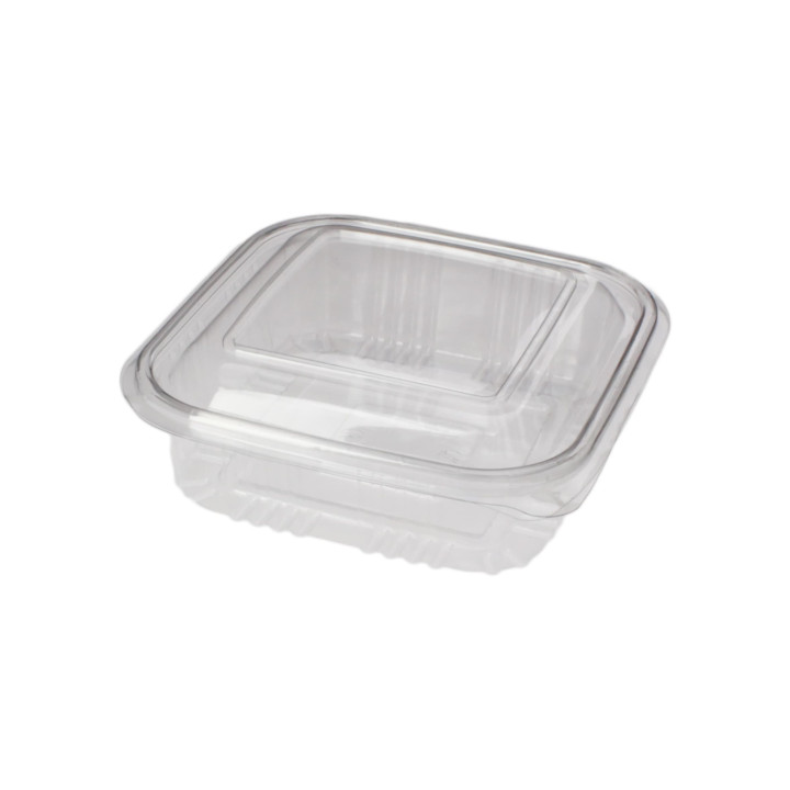 Plastic Hinged Deli Container PET Square shape 370ml (900 Units)