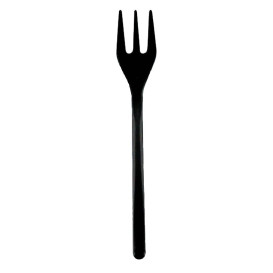 Plastic Tasting Mini Fork Black 10cm (50 Units) 