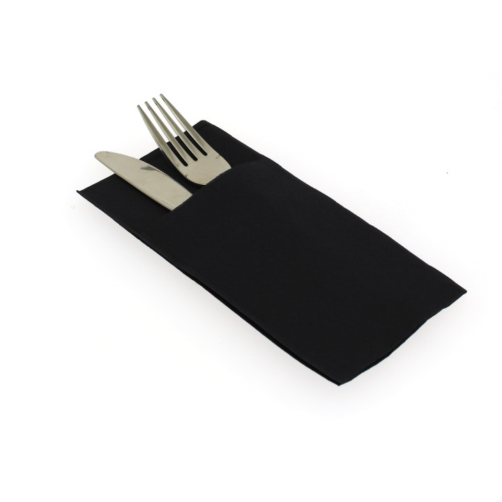 Pocket Fold Paper Napkins Black 40x40cm (960 Units)