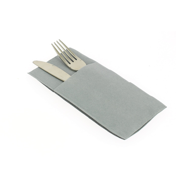 Pocket Fold Paper Napkins Grey 40x40cm (960 Units)