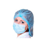 Disposable Bouffant Cap Accordion PP Blue 1 Gum Ø53cm (100 Units)  