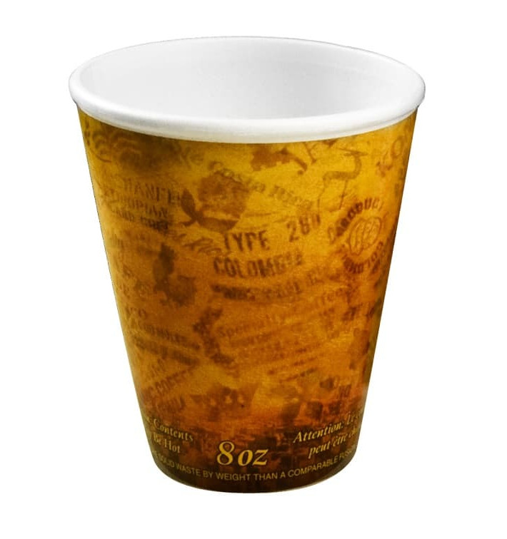 Foam Cup Fusion "Escape" 8Oz/266ml Ø8,1cm (25 Units) 