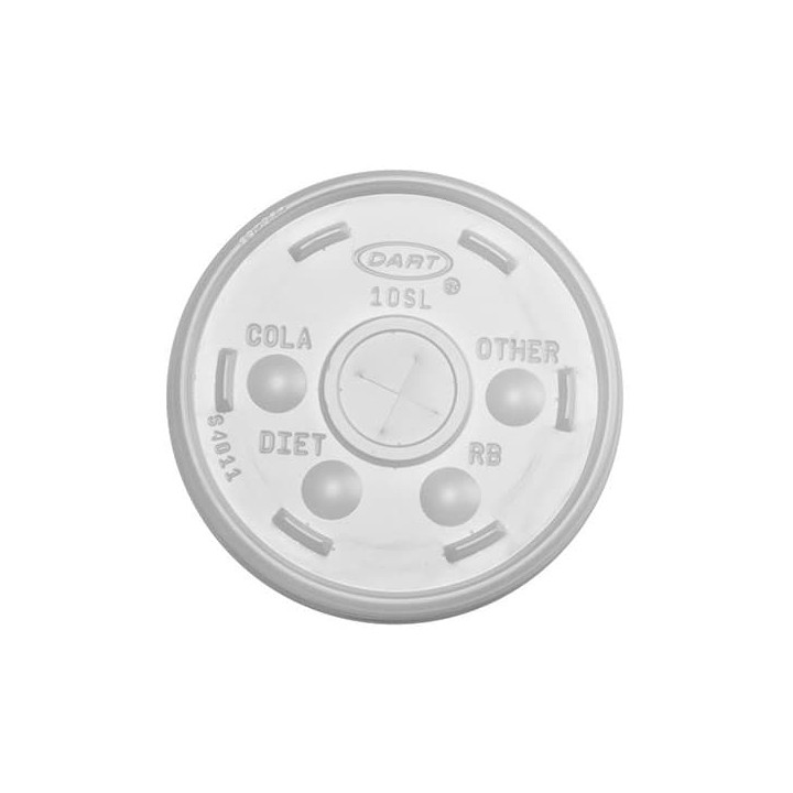 Plastic Lid with Straw Slot PS Ø8,9cm for Foam Cup (100 Units)
