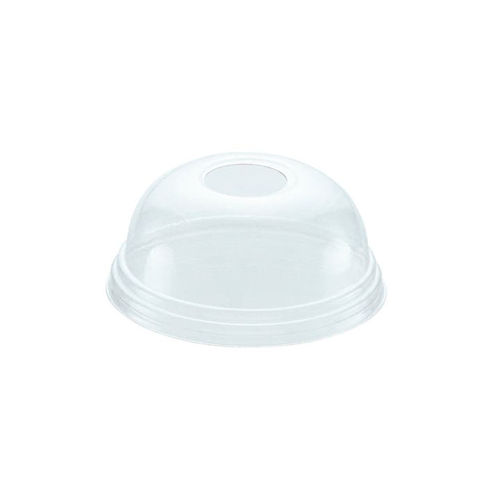 Plastic Dome Lid with Hole PET Crystal Ø8,1cm (1000 Units)