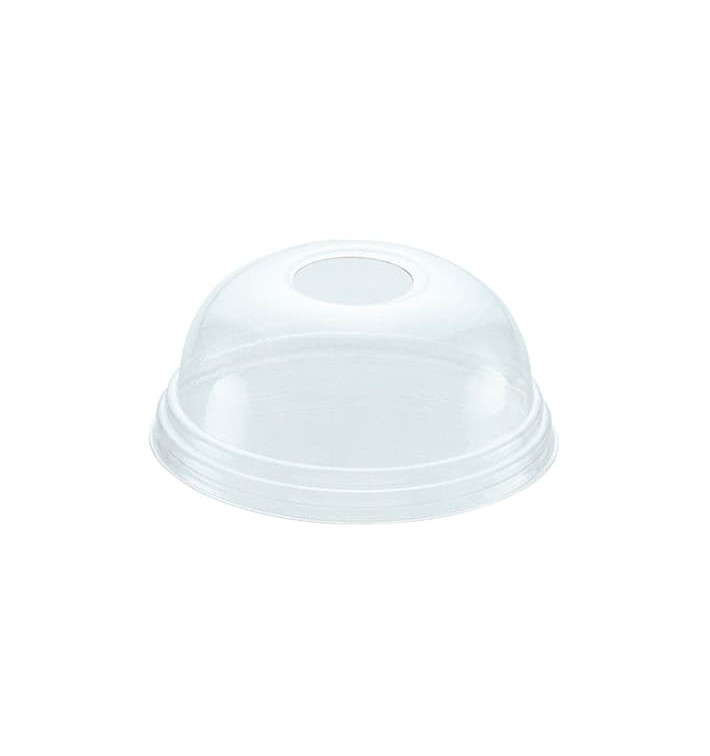 Plastic Dome Lid with Hole PET Ø9,8cm for PET Cup 545ml and 610ml (100 Units)