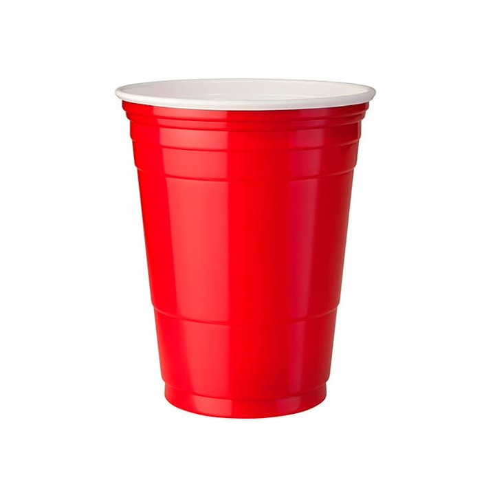 Plastic Cup PS Red American Party 470ml (50 Units)