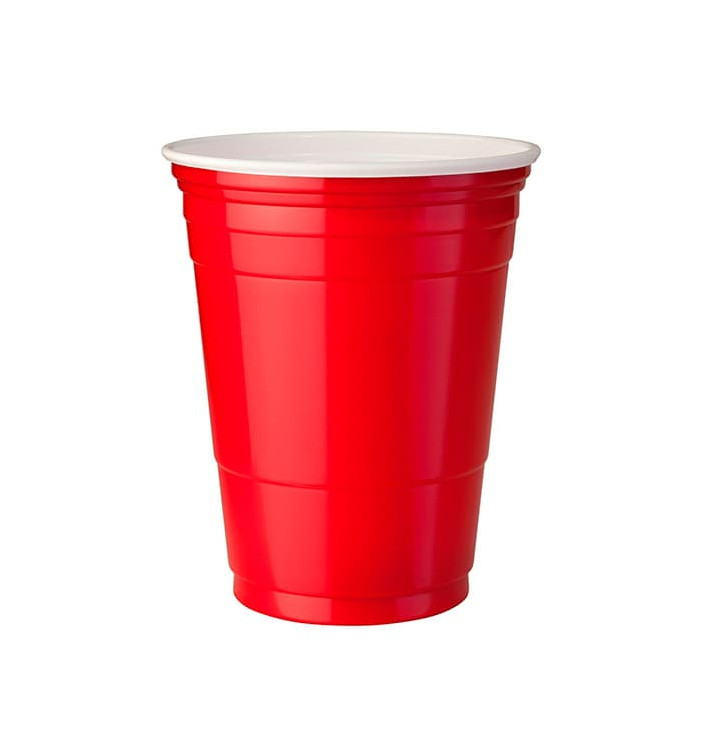 Plastic Cup PS Red American Party 360ml (50 Units)