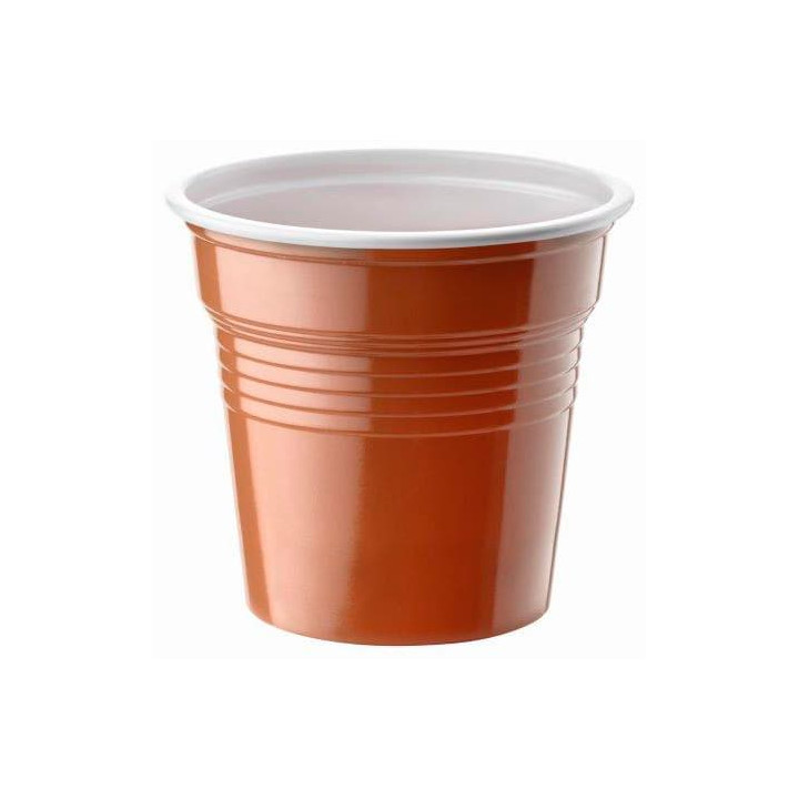 Plastic Shot PS Two Tones Brown 80ml Ø5,7cm (50 Units) 