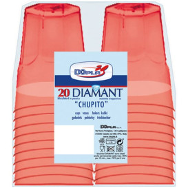 Plastic Shot PS Crystal "Diamant" Red 50ml (20 Units) 