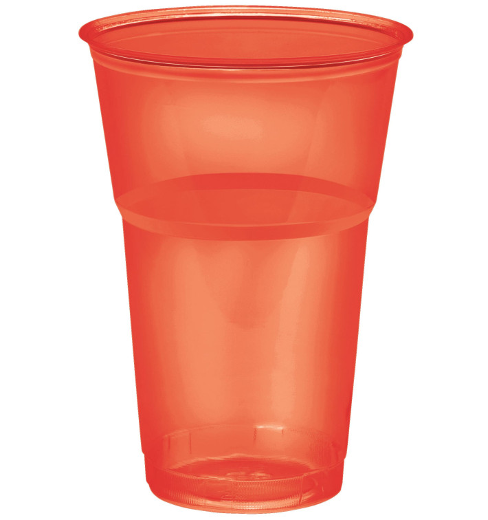 Plastic Cup PS Crystal "Diamant" Red 250ml Ø7,2cm (10 Units)