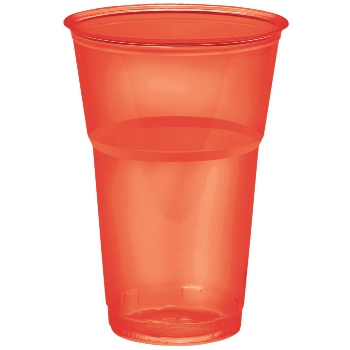 Plastic Cup PS Crystal "Diamant" Red 250ml Ø7,2cm (10 Units)