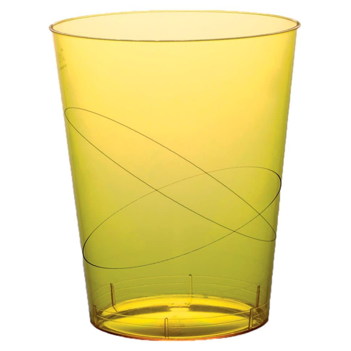 Plastic Cup PS "Moon" Yellow Clear 350ml (20 Units) 