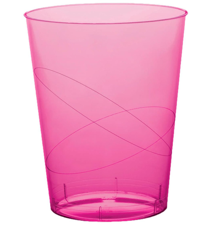 Plastic Cup PS "Moon" Fuchsia Clear 350ml (400 Units)