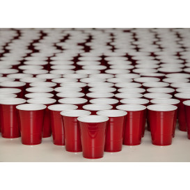 Plastic Cup PS Red American Party 360ml (50 Units)