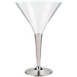 Plastic Stemmed Glass Cocktail Silver 100 ml (6 Units) 