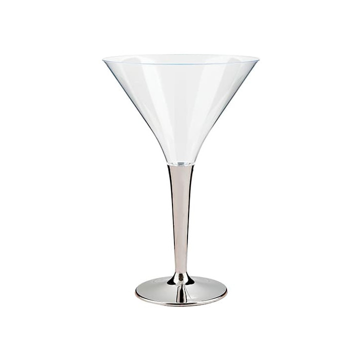 Plastic Stemmed Glass Cocktail Silver 100 ml (48 Units)