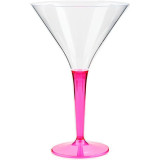 Plastic Stemmed Glass Cocktail Raspberry 100 ml (6 Units)